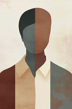 Abstracte figuurbuste in zachte tinten van Poster Art Shop