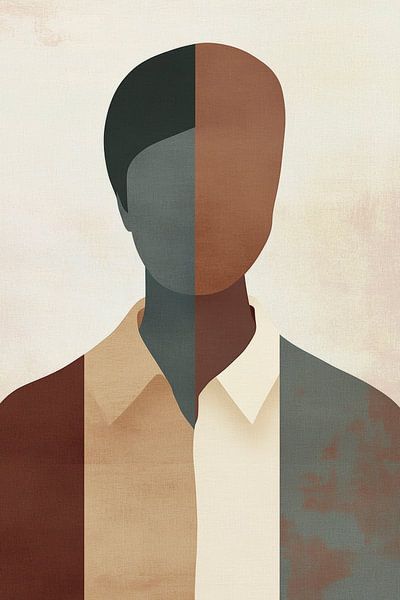 Abstrakte Figurenbust in sanften Tönen von Poster Art Shop