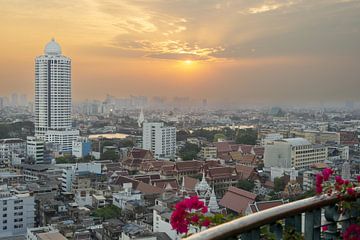 Zonsondergang in Bangkok van Walter G. Allgöwer