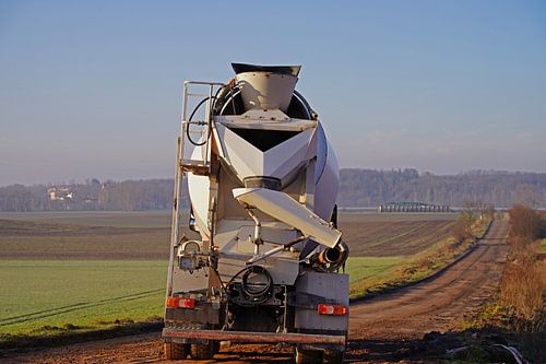 Betonmixer in actie