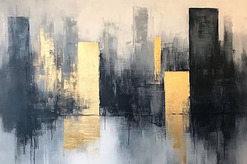 Gouden abstract stadsgezicht van Art & Soul Creations
