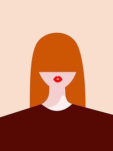 Femme minimaliste avec des mèches orange