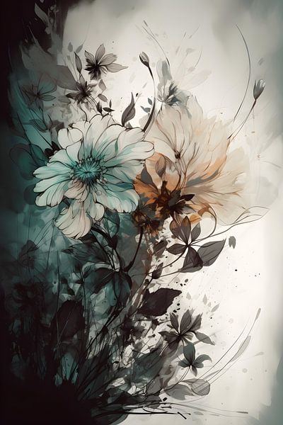 Abstracte bloemen van NJ Midnight Studio