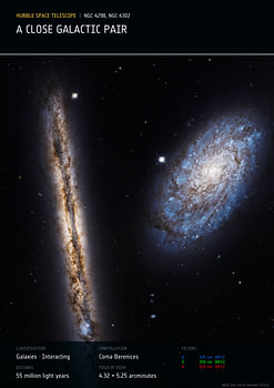 A Close Galactic Pair | NGC 4298 & NGC 4302 | Hubble Space Telescope