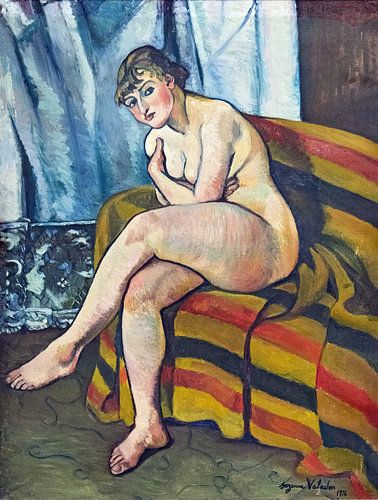 Suzanne Valadon, Naakt zittend op een canapé - 1916