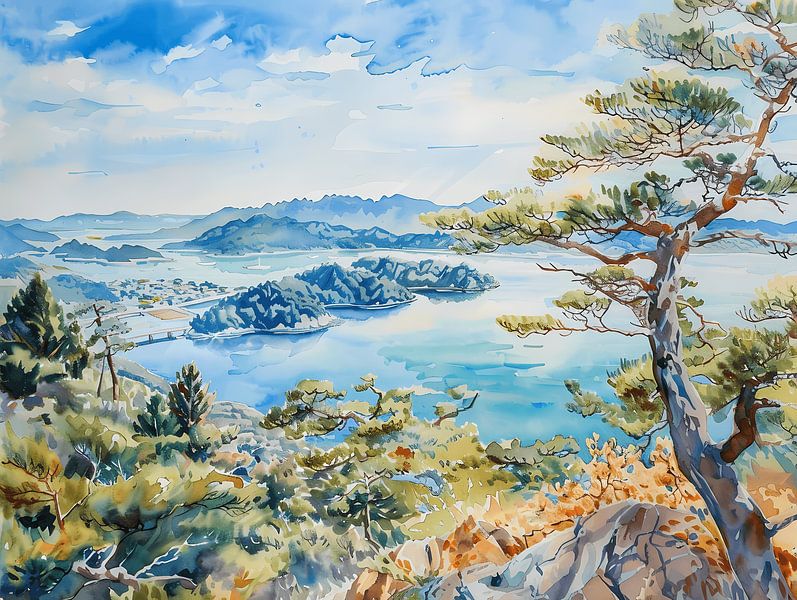 Islands In Japan - View From High Mountain by Littlewhitecat