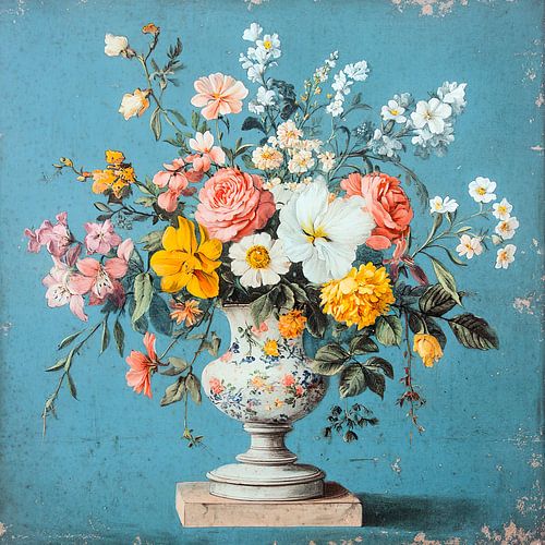 Stilleven van bloemen in een vaas