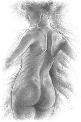 Sereniteit. Vrouwelijk naakt in zwart-wit