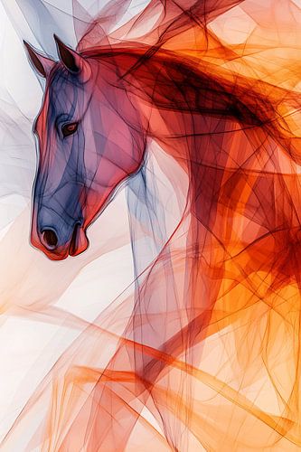 Cheval abstrait aux couleurs vives