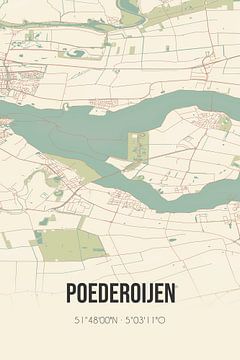 Alte Landkarte von Poederoijen (Gelderland) von Rezona