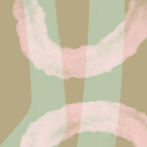 Neutrale pastelkleuren. Roze, mint, goud.