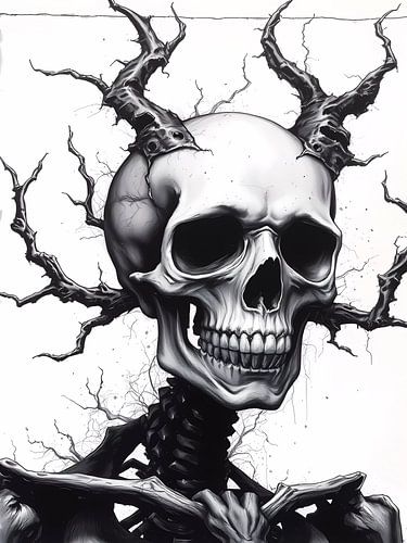 De schedel bw