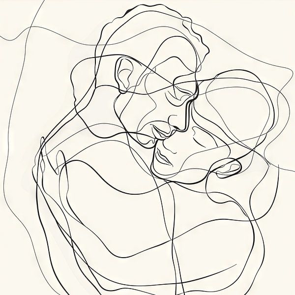 Love in Line Art by Poster Art Shop