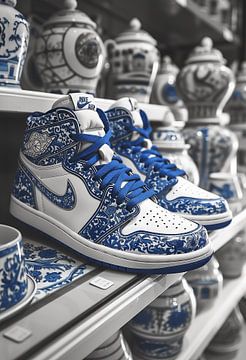 Delft Blue Nike Air Jordan Ones van Studio Ypie