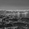 Naples - Gulf of Naples at night - Black and White by Teun Ruijters