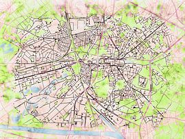 Carte de Genk avec le style 'Soothing Spring' sur Maporia