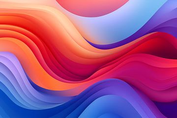 Lebendige abstrakte Wellen im Abstraktionsstil mit Farbverlauf von Animaflora PicsStock