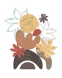 Minimalistische Landschaft mit tropischen Blättern von Tanja Udelhofen