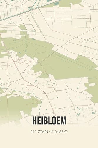 Vintage landkaart van Heibloem (Limburg)