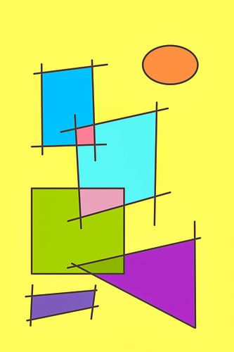 Neo-suprematistische composities van Dietmar Meinhardt