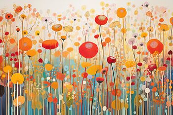 Coquelicots abstrait, Gustav Klimt
