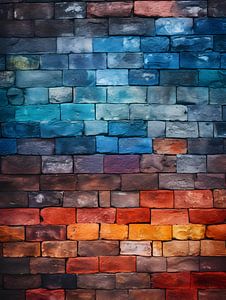 Mur de pierres multicolores