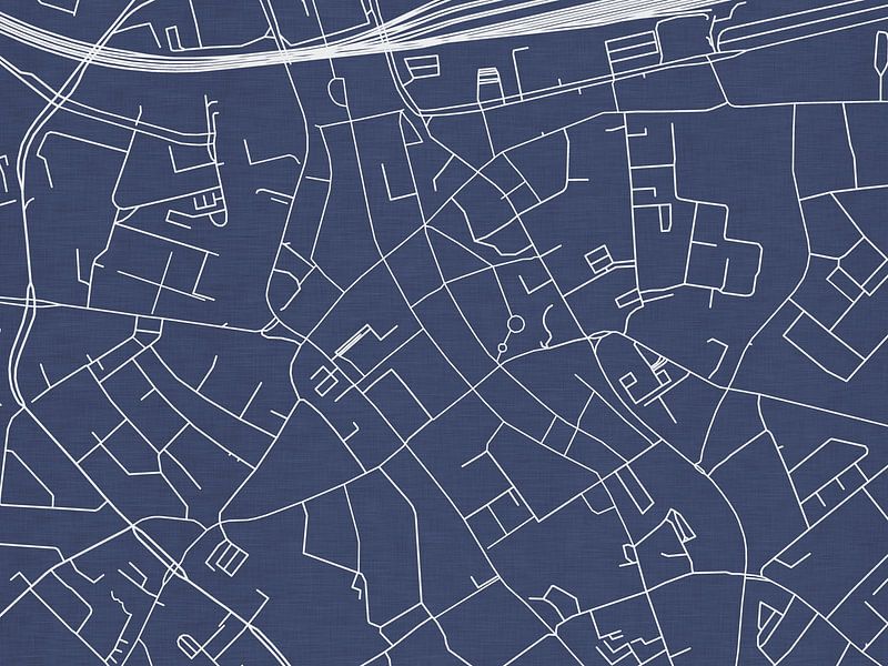 Karte von Eindhoven Centrum in Königsblau von De Kaartenwinkel