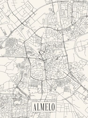 Stadskaart Almelo - Stad - Lichte variant - Plattegrond