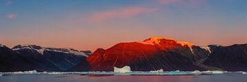 Sunrise in the Rodefjord, Scoresby Sund, Greenland