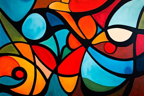 Colourful abstraction in red and blue