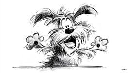 Petit dessin d'un chien sur Gelissen Artworks