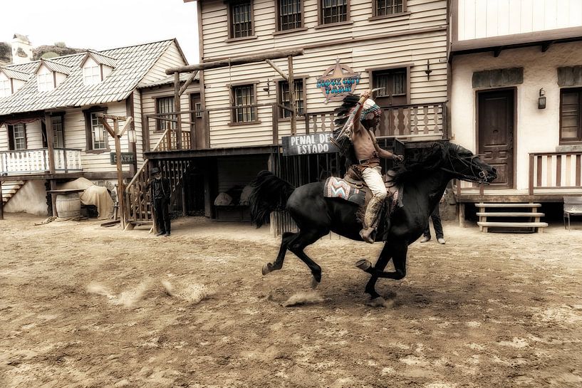 Indianer zu Pferd im vollen Galopp von Humphry Jacobs