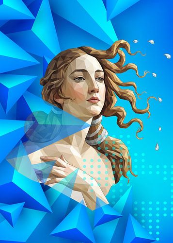 Venus wirft ihr Haar zurück Low Poly