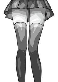 Gray Mini Skirt Girls Popart