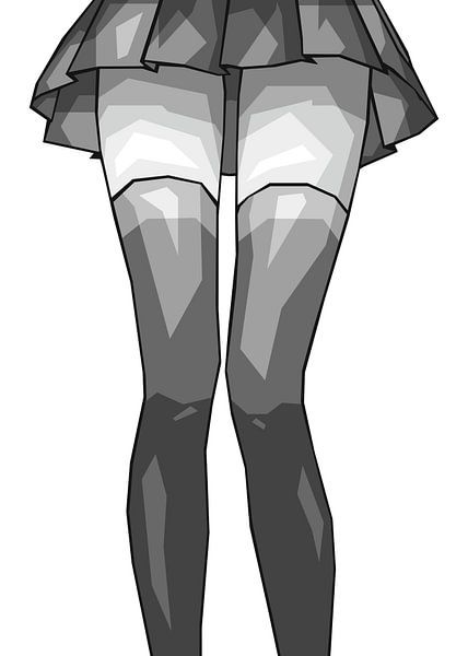 Grauer Minirock Mädchen Popart von Rizky Dwi Aprianda