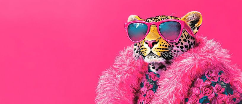Leopard in pink - Stylish and playful by Poster Art Shop