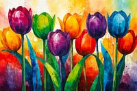 Kleurrijke tulpen abstract