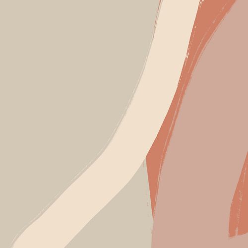 Abstracte kunst. Lijnen in roze, terra, wit en warm grijs.