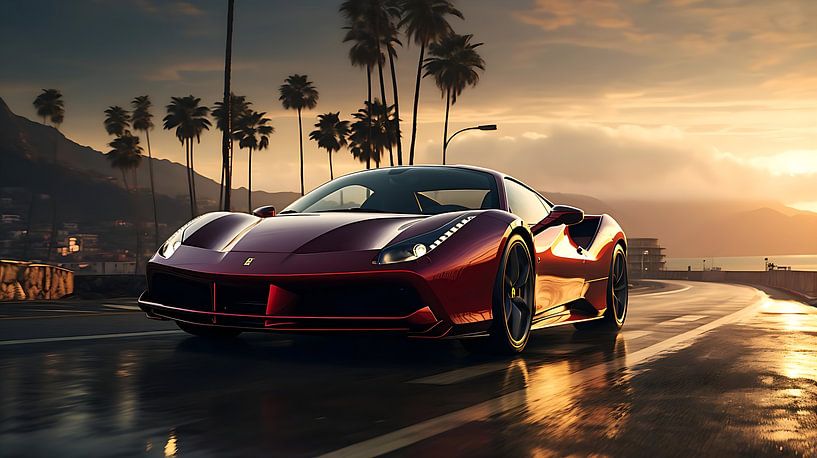 Roter Ferrari 488 Pista Spider Atelier von PixelPrestige