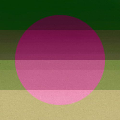 Neon kunst. Kleurrijk minimalistisch geometrisch abstract in paars, beige en groen.