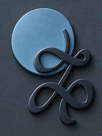 Abstrakte, minimalistische Formen in Blautönen von STUDIO ARTSY