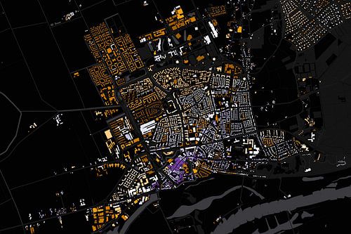 Kaart van Wageningen abstract by Maps Are Art