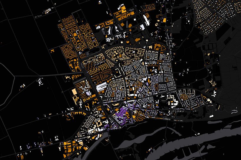 Kaart van Wageningen abstract par Maps Are Art