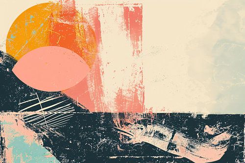 Abstracte cirkelvormen met kleurrijke texturen