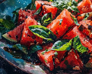 Sommer Erfrischung | Wassermelone Kunstwerk von ARTEO Gemälde