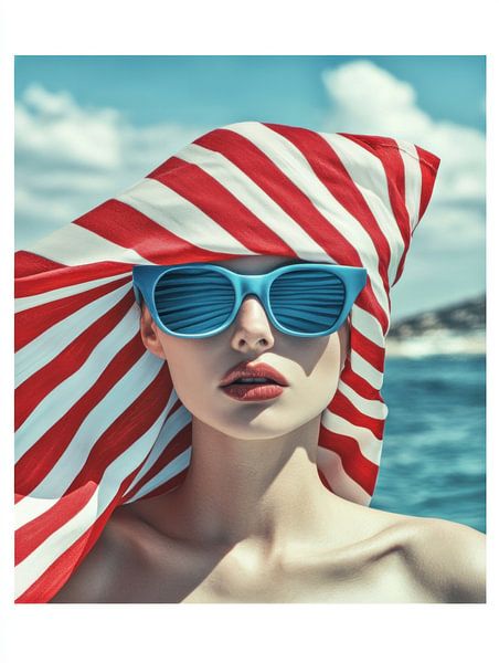 Woman at beach by Franka Poulain