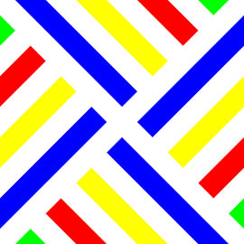 No Crossing | CutOuts | S=2 | Color=4 | RGBY | Center=Blue