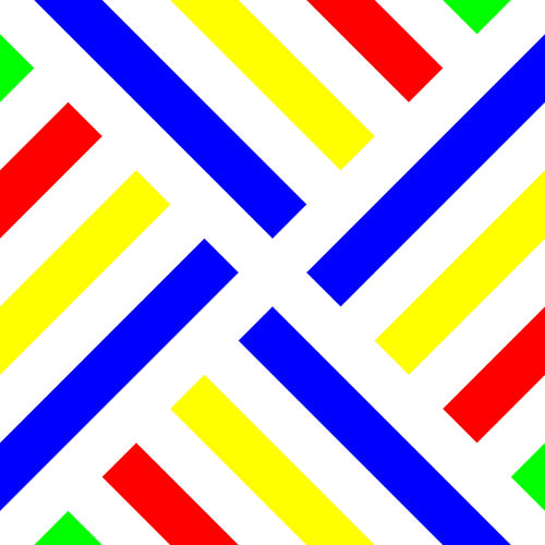 No Crossing | CutOuts | S=2 | Color=4 | RGBY | Center=Blue