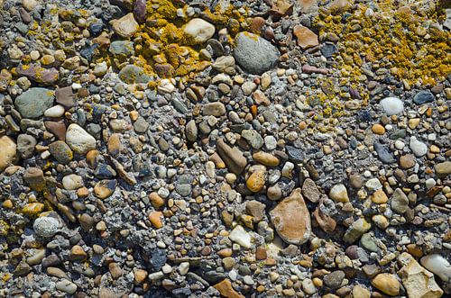 Detail van verweerd kiezelbeton