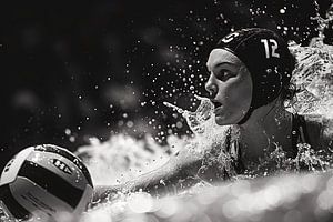Water polo Intensité : Focus en monochrome sur Karina Brouwer